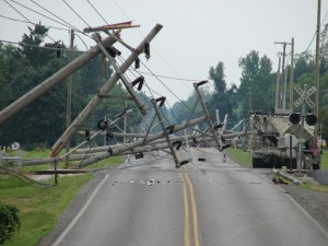 Damaged power lines (NOAA - NWS)